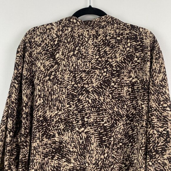 Catherines Half Zip Pullover Tunic Size 3X Black Tan Stretch Blouse - Picture 7 of 10